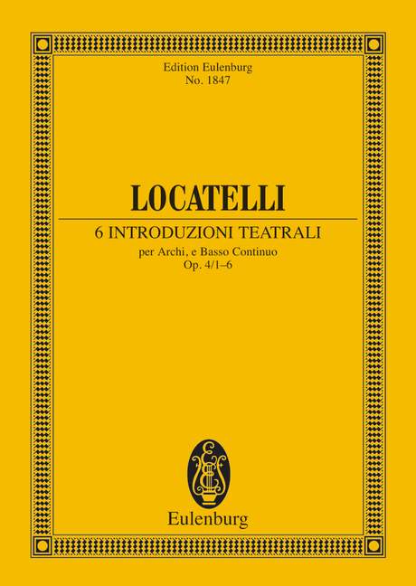 6 Introduzioni teatrali op. 4/1-6 Vol. 1 - Locatelli, Pietro Antonio