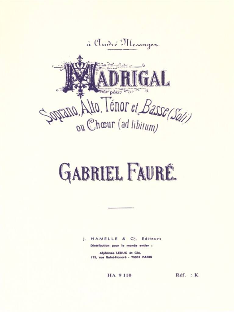 Madrigal Op.35 - Gabriel Fauré