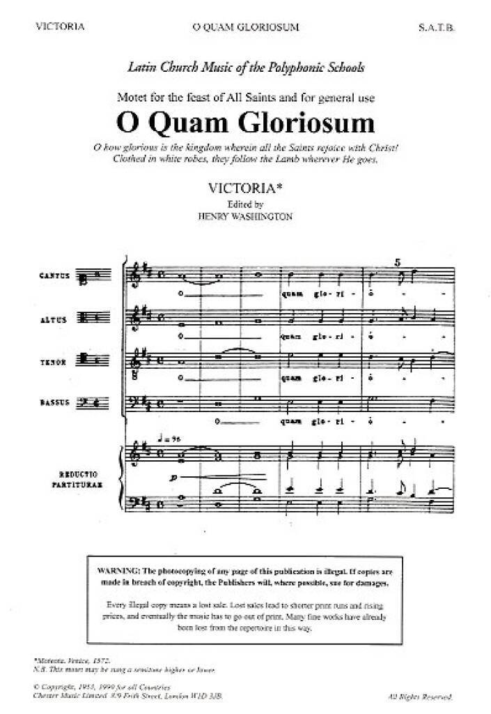 O Quam Gloriosum - Victoria