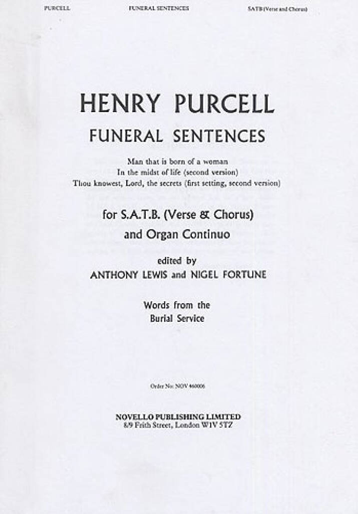 Funeral Sentences - H. Purcell