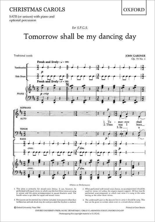 Tomorrow Shall Be My Dancing Day - John Gardner