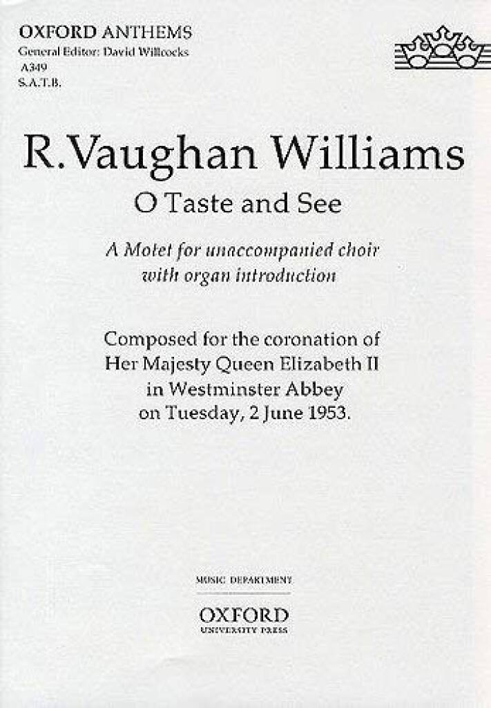 O Taste And See - R. V. Williams