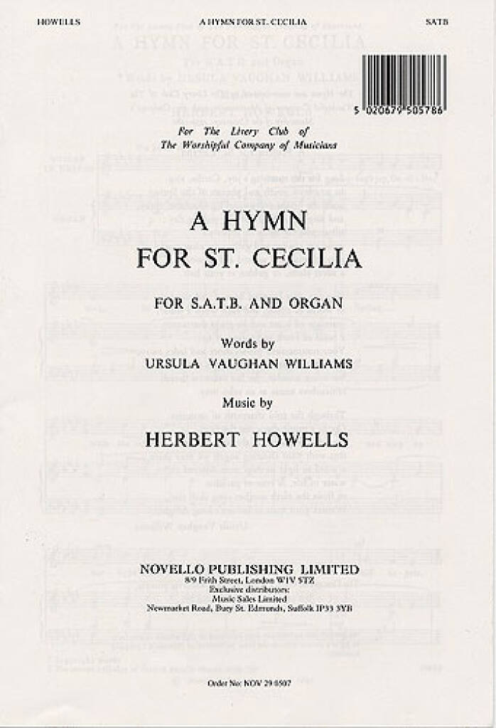Hymn for St Cecilia - R. V. Williams